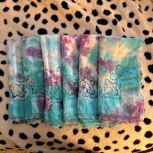 6 piece Vintage tye dye napkin set. Beautiful one of a kind!
